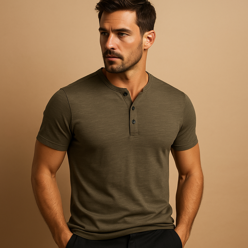 T Shirt – Knit Blend Crew Neck & Flexible Shape Movement
