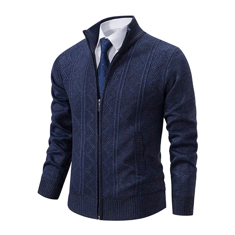 Classic Men's Zip Front Sweater - BritishElegance
