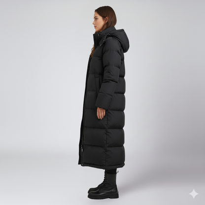 Liezel | Puffer Jacket - Long Hooded Quilted Winter Outerwear for Women
