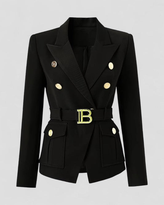Tailored Belted Double Breasted Blazer for Women