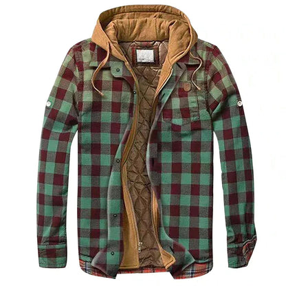 Flanel Jacket with Hood Men - Warm & Insulated