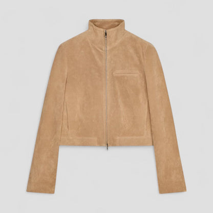 Women’s Suede Cropped Zipper Jacket