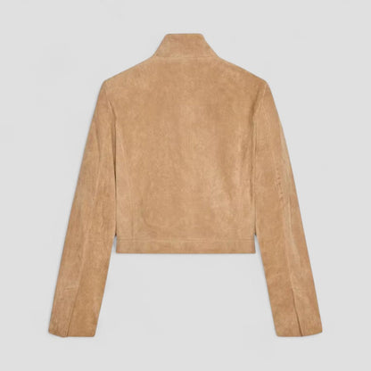 Women’s Suede Cropped Zipper Jacket