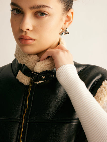 Rylie | Teddy Lined PU Leather Vest