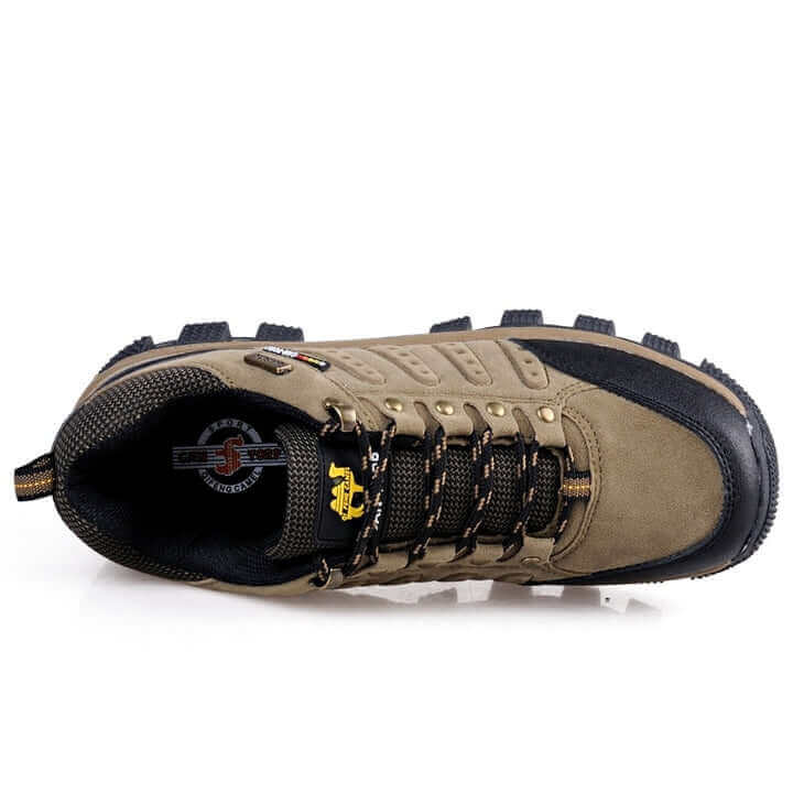 Camel - Waterproof Leather Hiking Walking Shoes Green