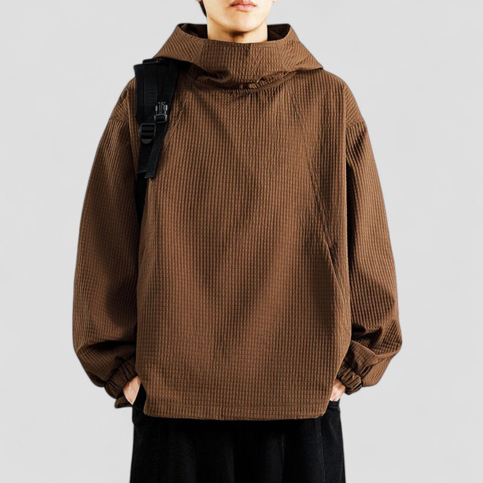Men’s Textured Funnel Neck Hoodie
