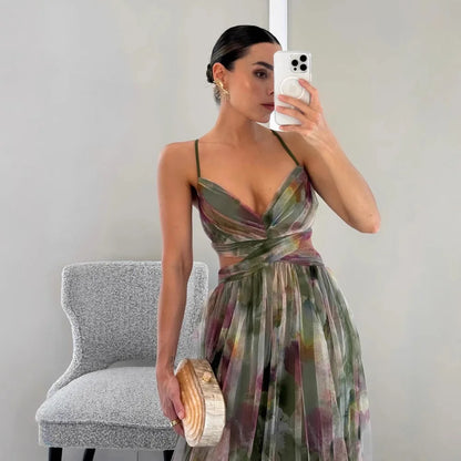 Thalia – Floral Formal Dress with Sleeveless