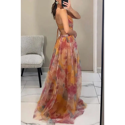 Thalia – Floral Formal Dress with Sleeveless