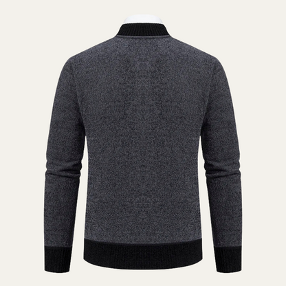 The Clapham Men's Embroidered Smart Knit Zip Cardigan