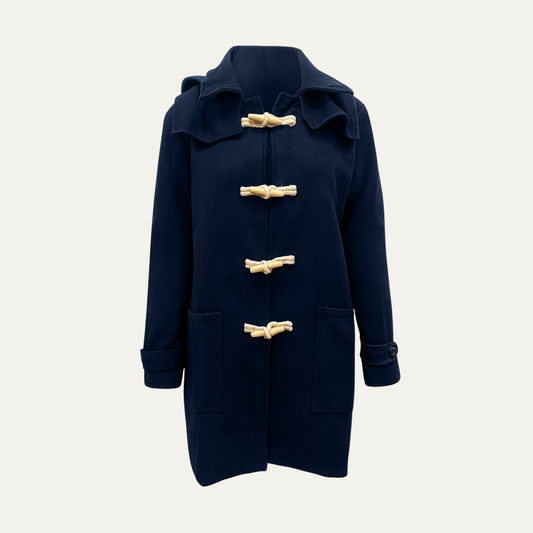 The Durham Men’s Warm Winter Navy Blue Wool Duffle Coat