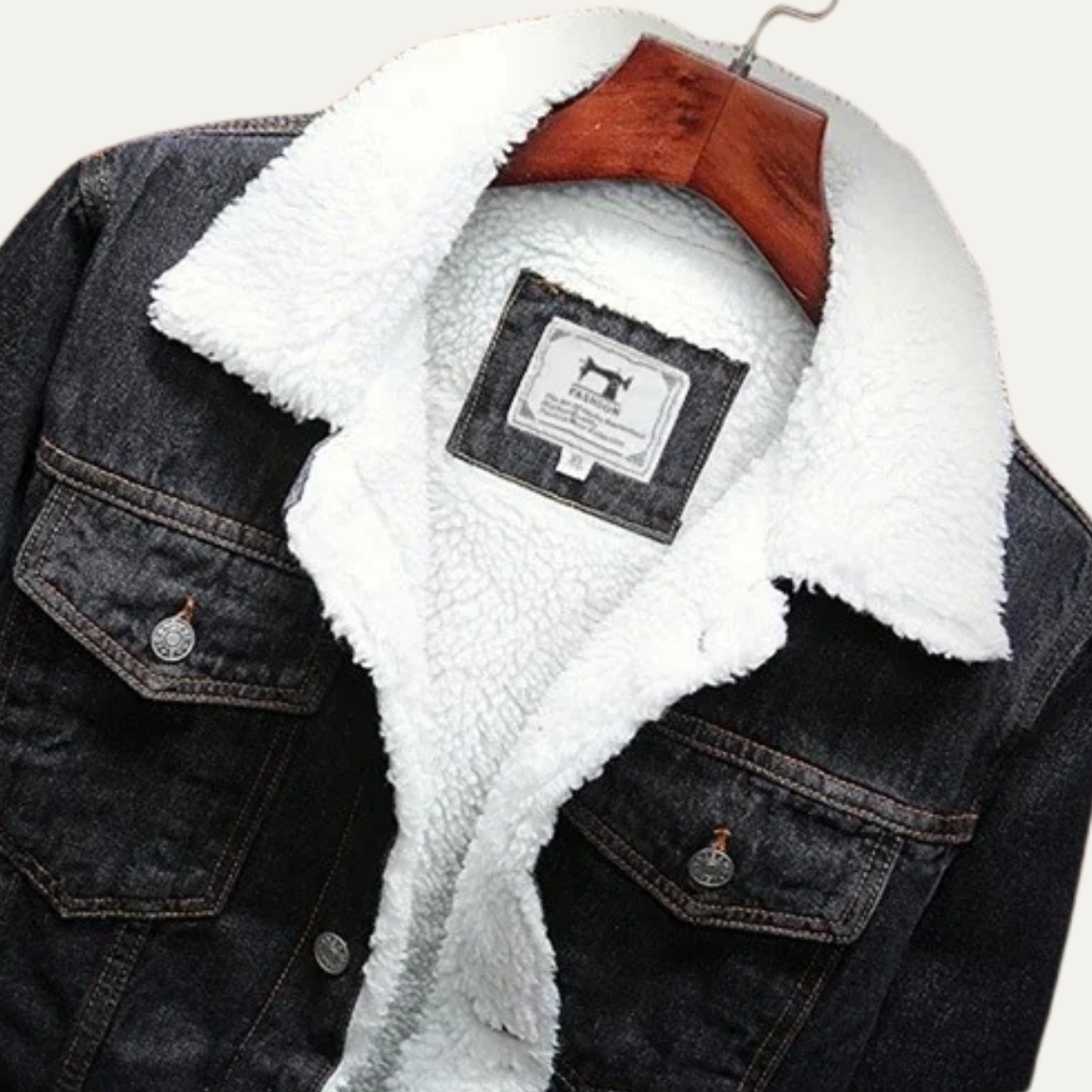 Men’s Winter Shearling Lined Denim Trucker Jacket