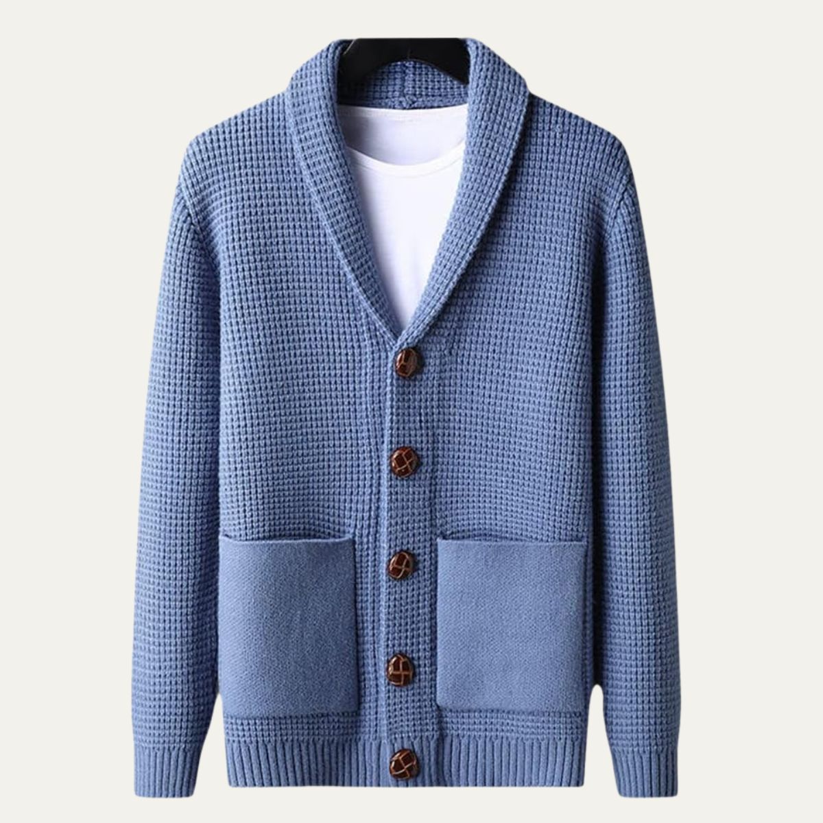 Men’s Textured Shawl Collar Cardigan