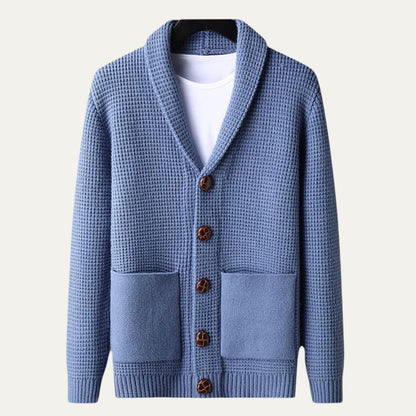 Men’s Textured Shawl Collar Cardigan