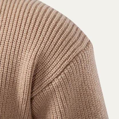 Men’s Winter Chunky Ribbed Zip-Up Cardigan