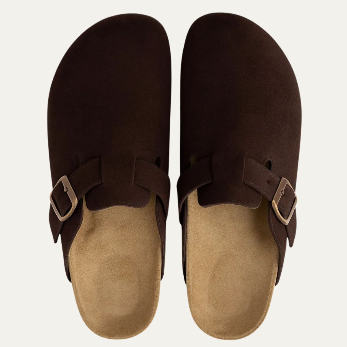 Men's Faux Suede Clog with Adjustable Strap