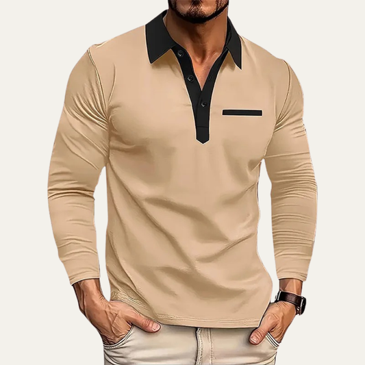 Men’s Contrast Collar Polo Top