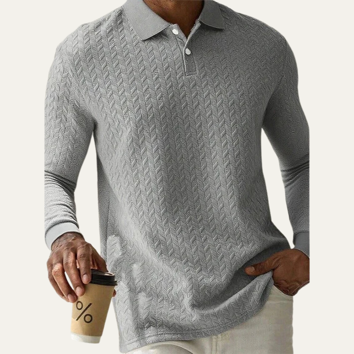 Men’s Textured Knit Polo