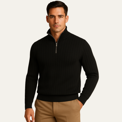 Men’s Ribbed Quarter-Zip Sweater