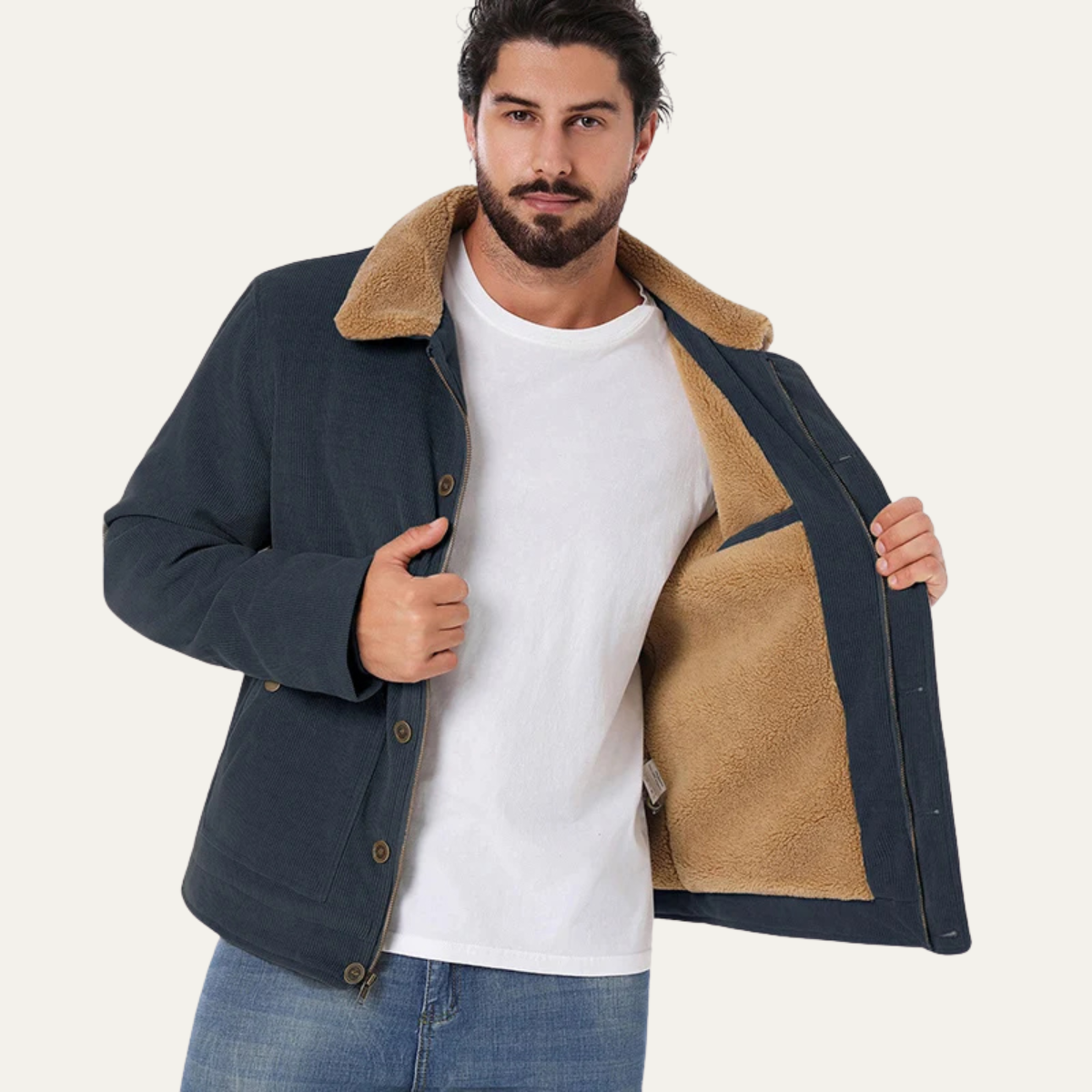 Men’s Corduroy Sherpa-Lined Trucker Jacket