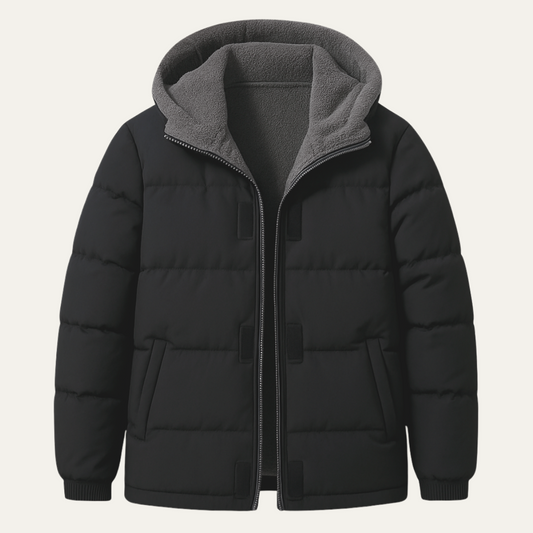 Men’s Hooded Sherpa-Lined Puffer Jacket