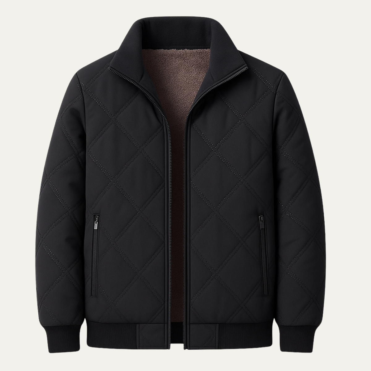Men’s Quilted Faux-Fur Bomber Jacket