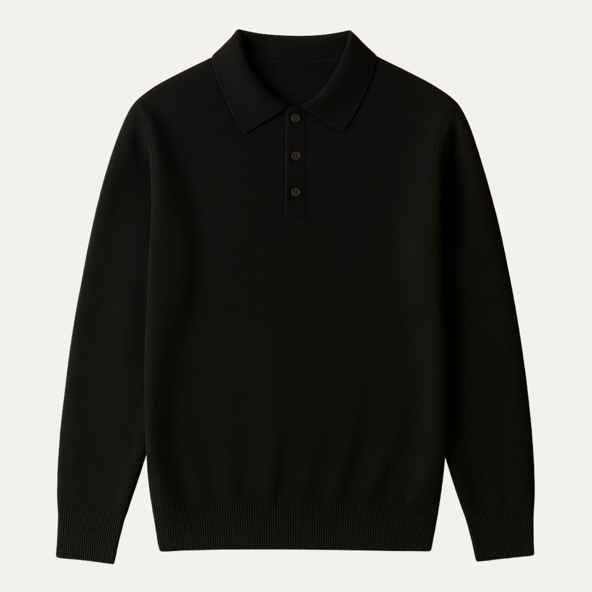 Men’s Refined Long-Sleeve Polo Sweater