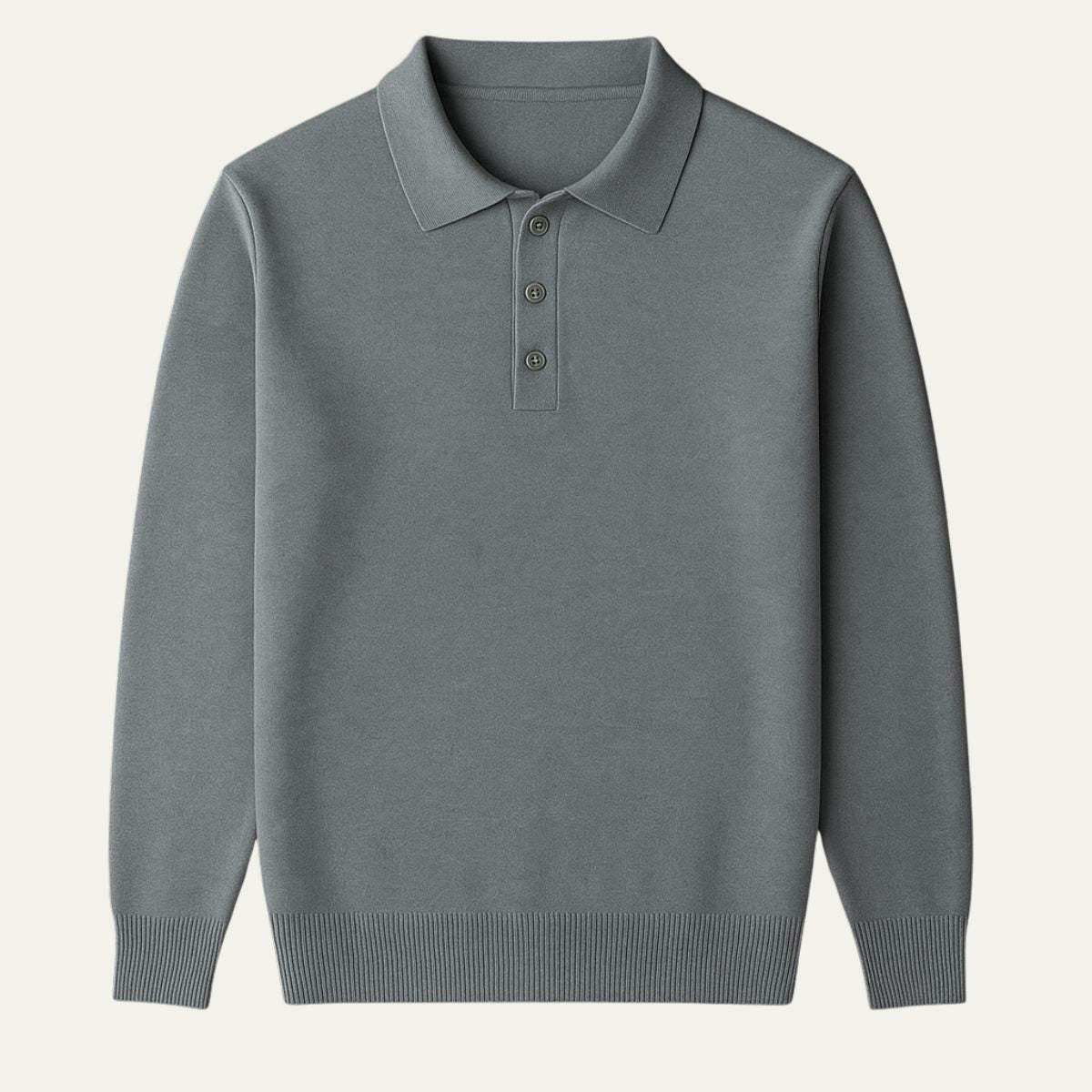 Men’s Refined Long-Sleeve Polo Sweater