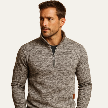 Men’s Quarter-Zip Sweatshirt with Stand-Up Collar