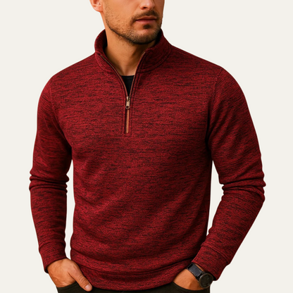 Men’s Quarter-Zip Sweatshirt with Stand-Up Collar