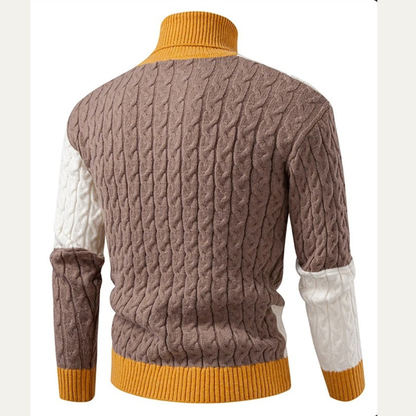 Men’s Color-Block Turtleneck Sweater