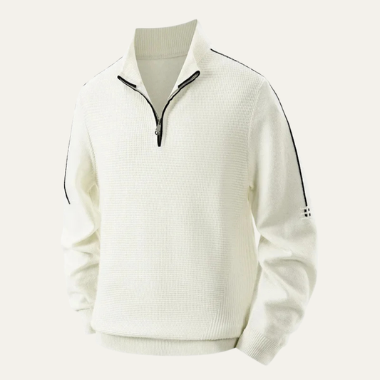 Men’s Textured Fleece Quarter-Zip Sweater