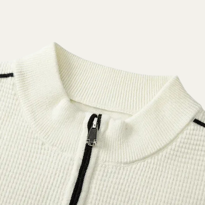 Men’s Textured Fleece Quarter-Zip Sweater