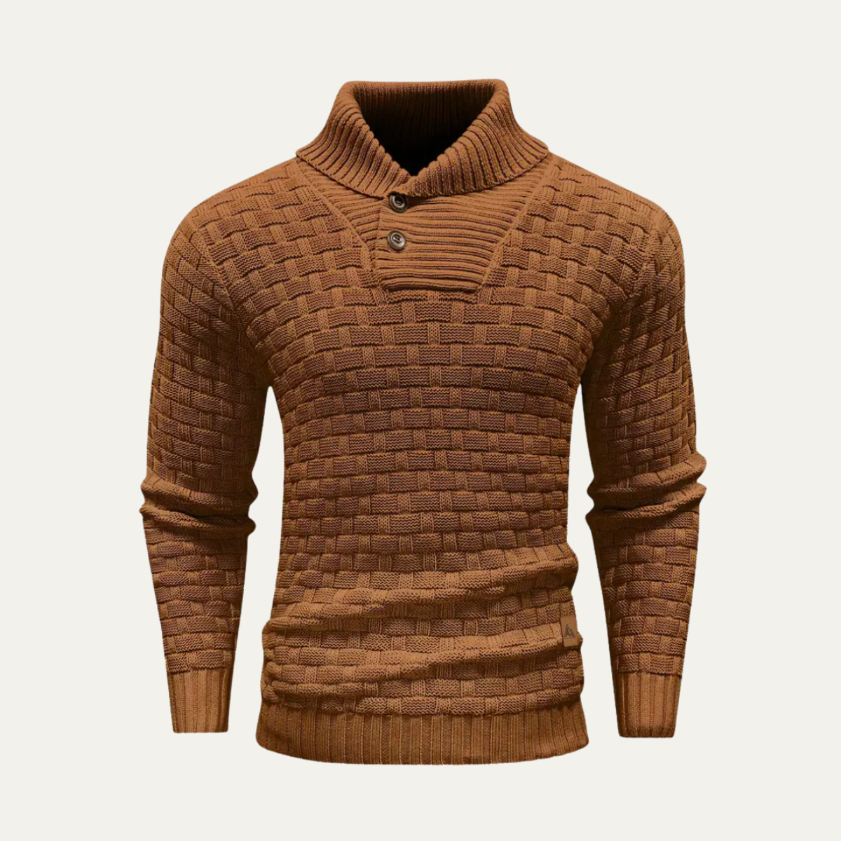 Men’s Chunky Knit Sweater with Shawl Collar