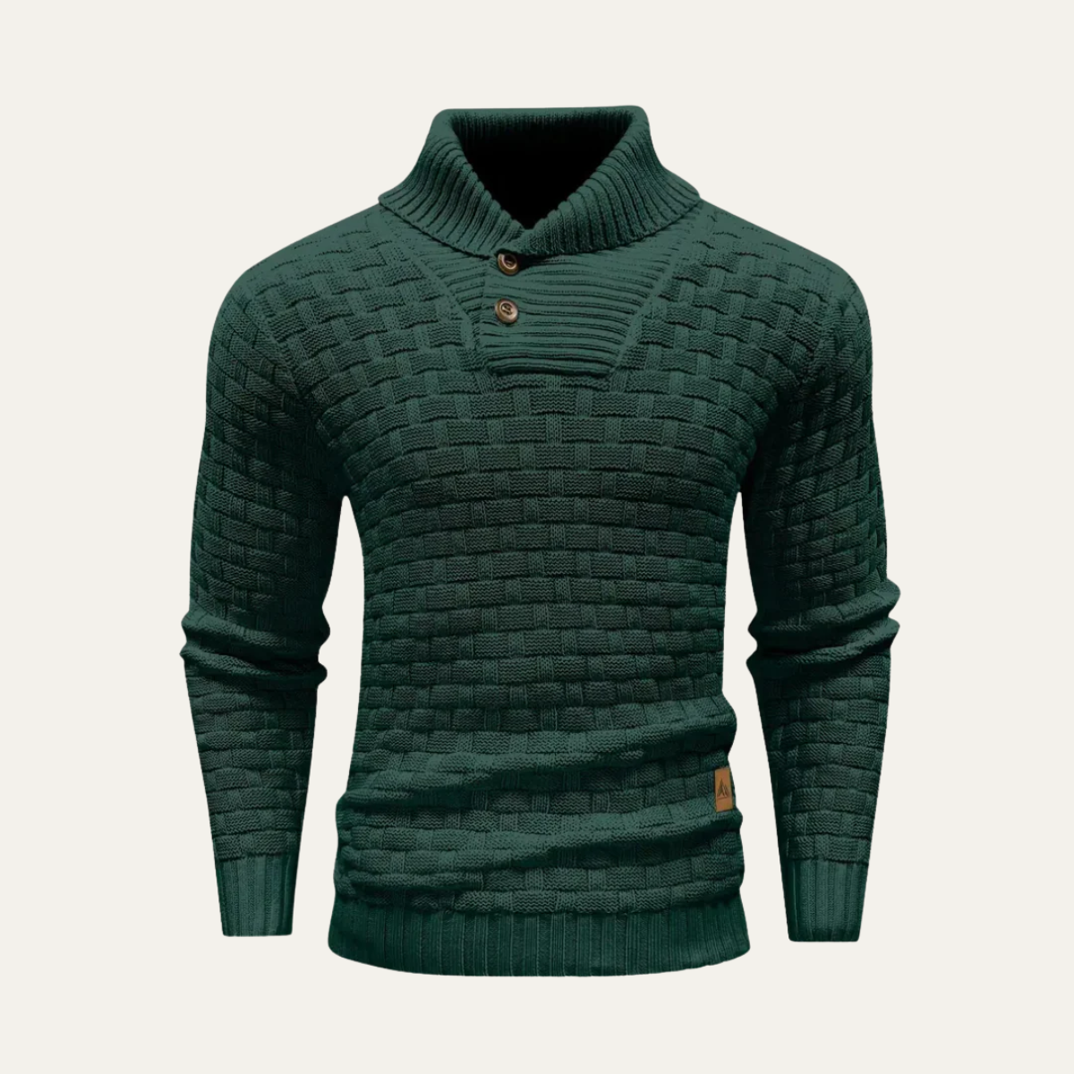 Men’s Chunky Knit Sweater with Shawl Collar