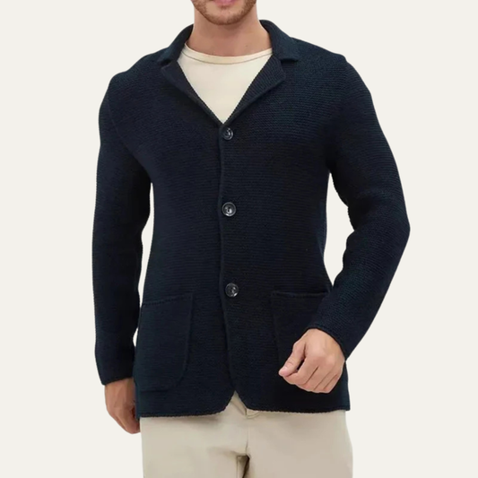 Men’s Textured Knit Blazer Cardigan