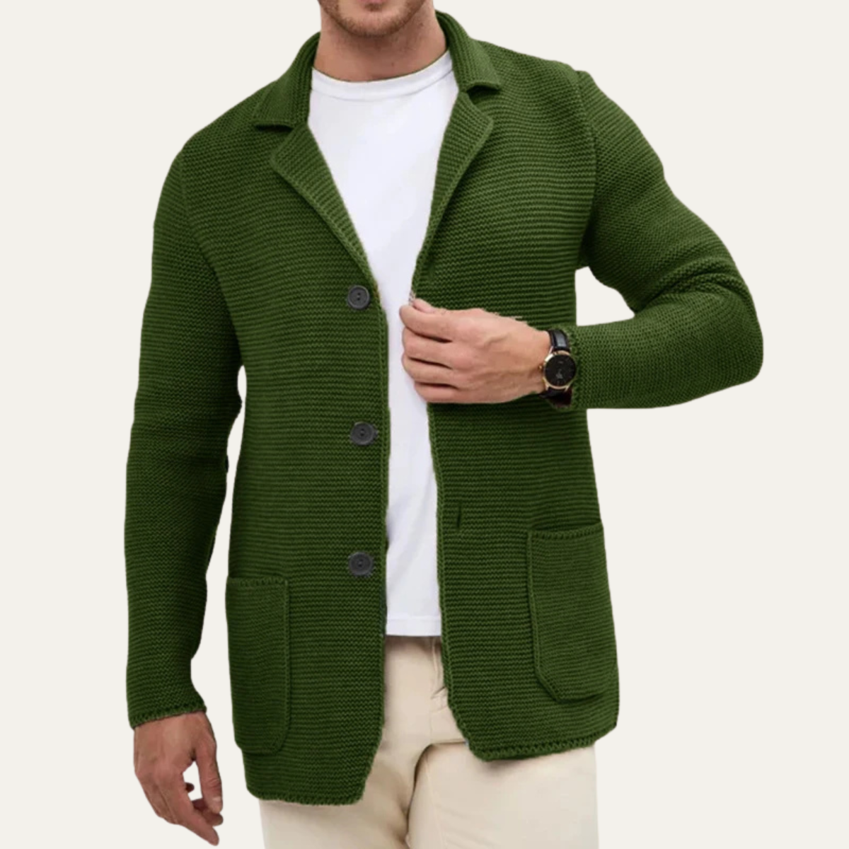 Men’s Textured Knit Blazer Cardigan