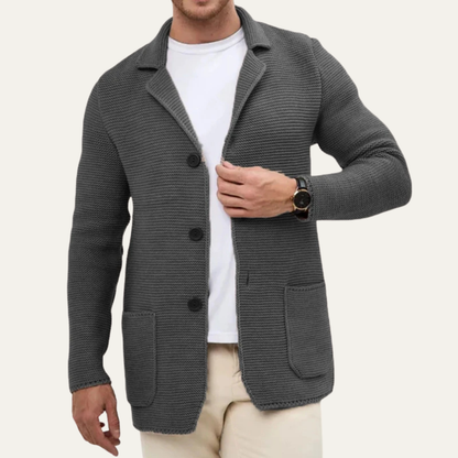 Men’s Textured Knit Blazer Cardigan
