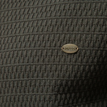 Men's Textured Stand Collar Cardigan