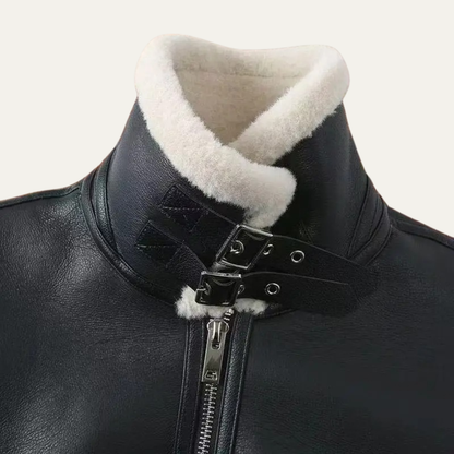 Men’s Shearling-Lined Aviator Winter Jacket