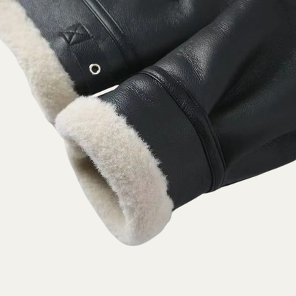 Men’s Shearling-Lined Aviator Winter Jacket
