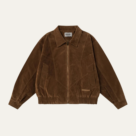 Men’s Suede Boxy Bomber Jacket