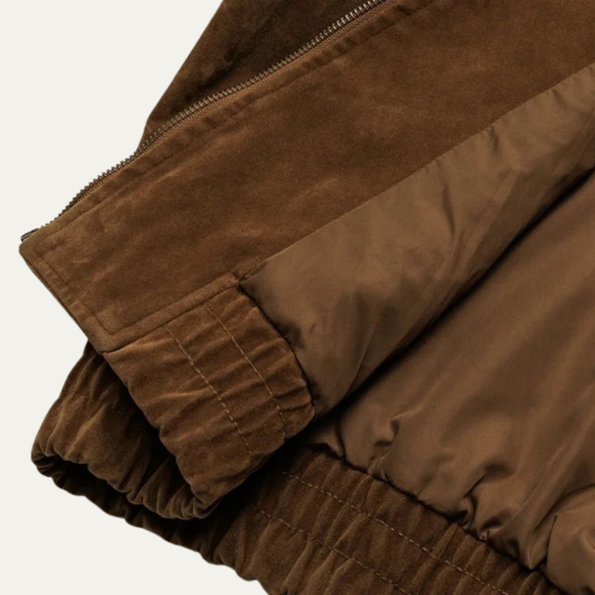 Men’s Suede Boxy Bomber Jacket