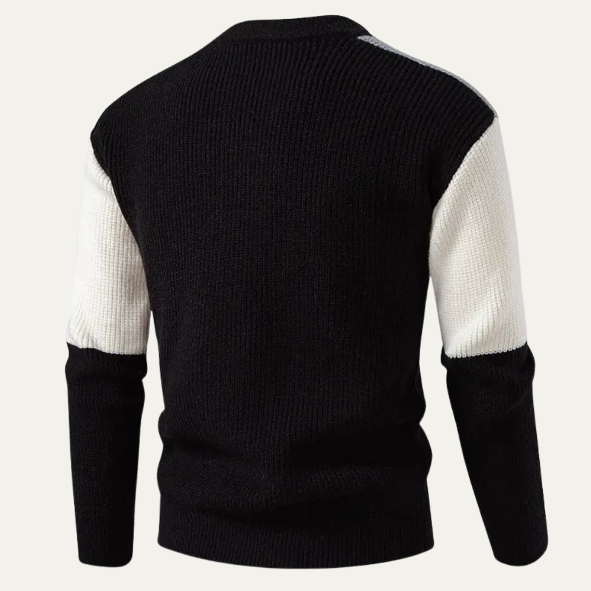 Men’s Color Block Chunky Ribbed Crewneck Sweater