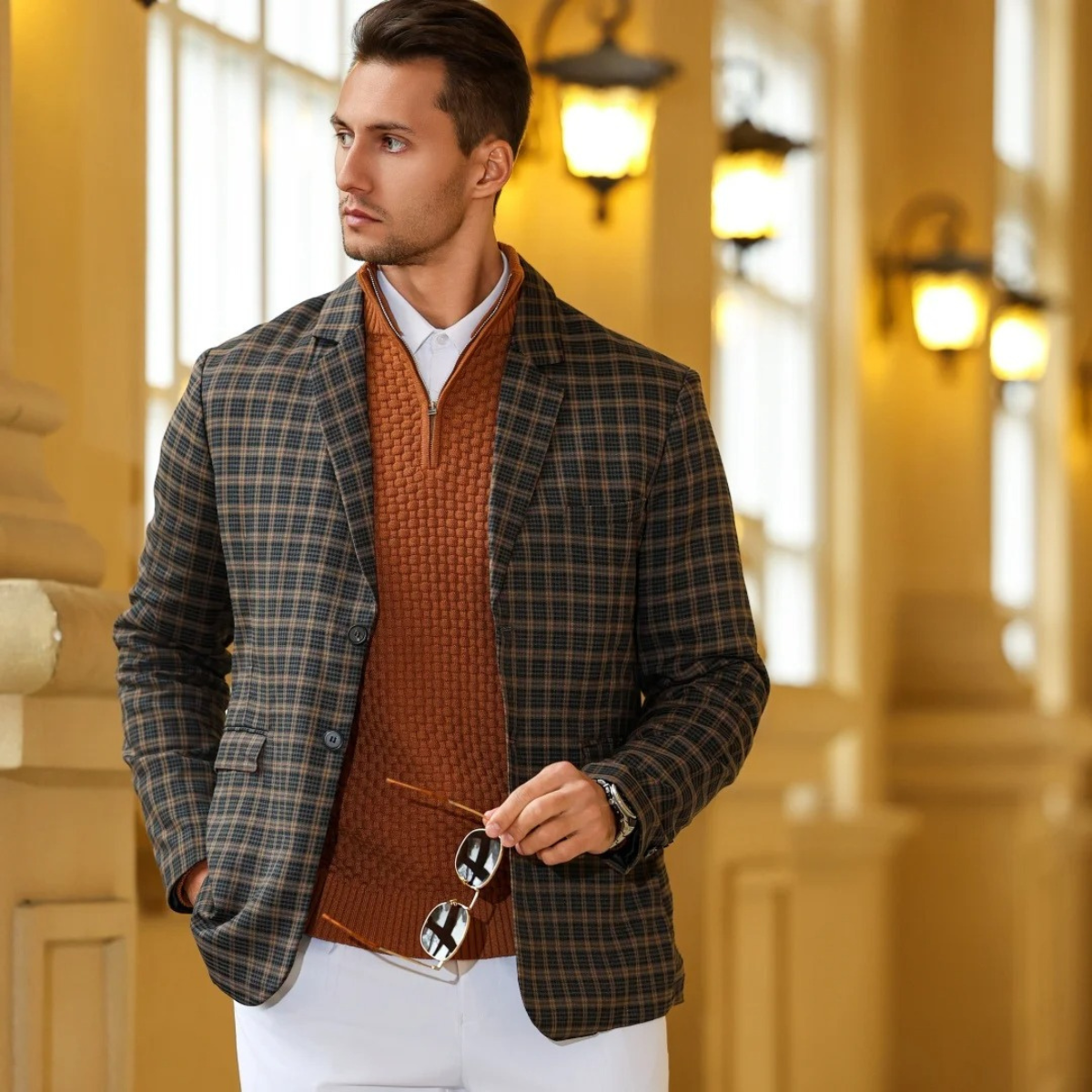 Men’s Cozy Textured Zip Sweater