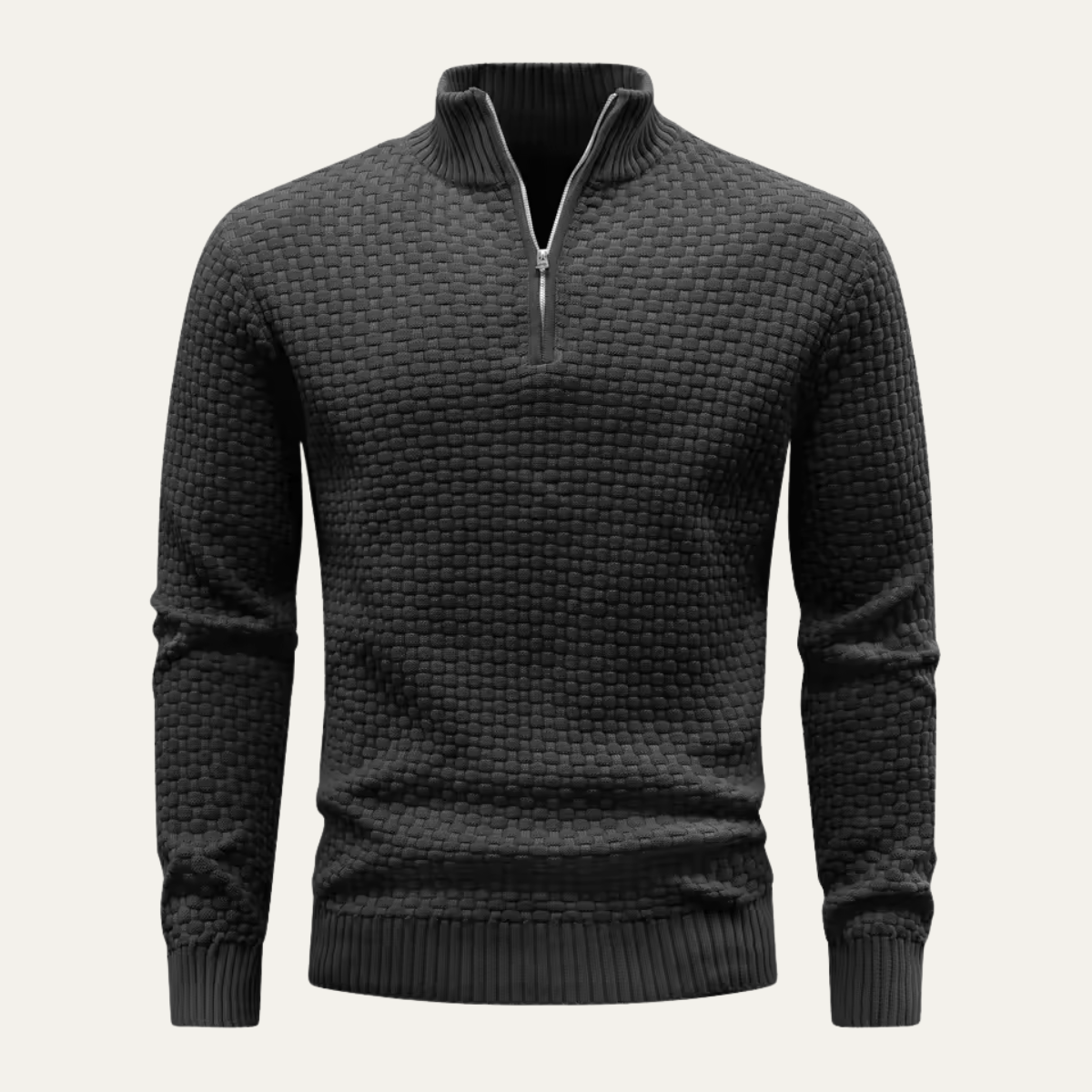 Men’s Cozy Textured Zip Sweater
