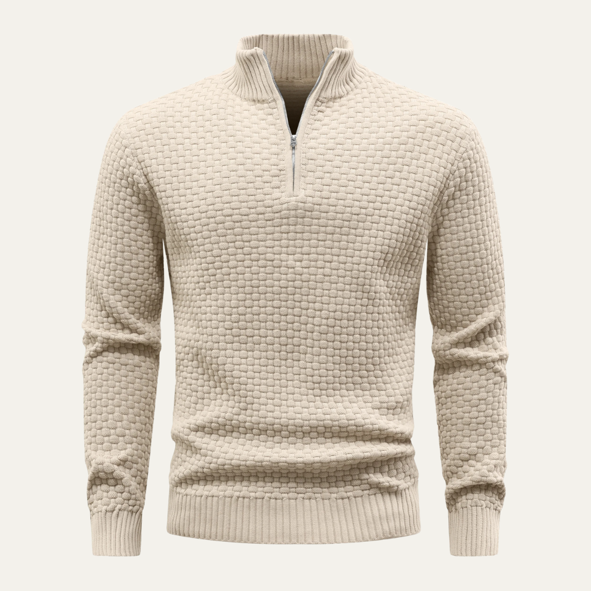 Men’s Cozy Textured Zip Sweater