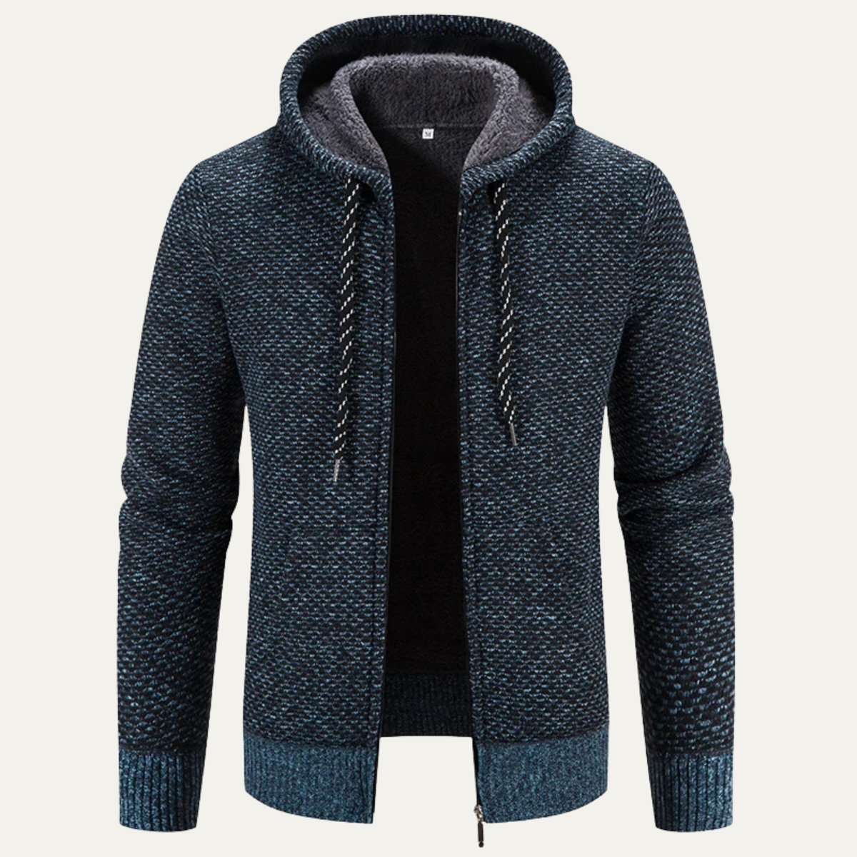 Men’s Full-Zip Sherpa Hooded Winter Jacket