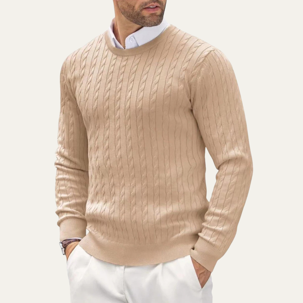 Men’s Classic Cotton Cable Knit Sweater