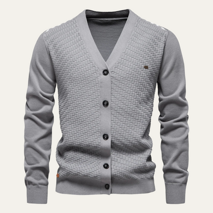 Men’s V-Neck Cardigan with Button Front