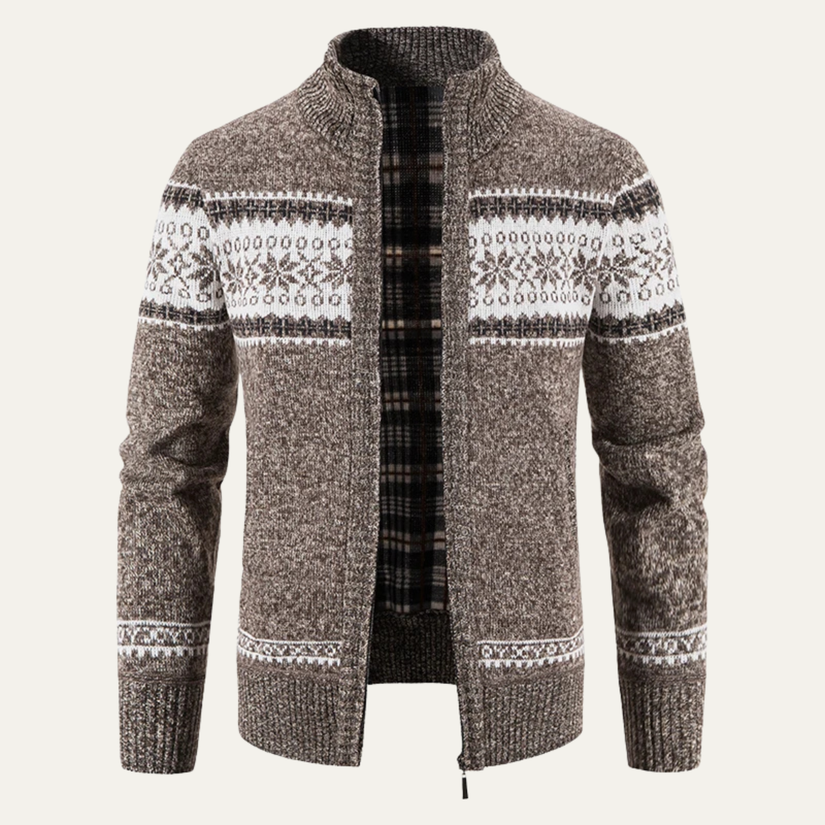 Men’s Fair Isle Knit Full-Zip Cardigan